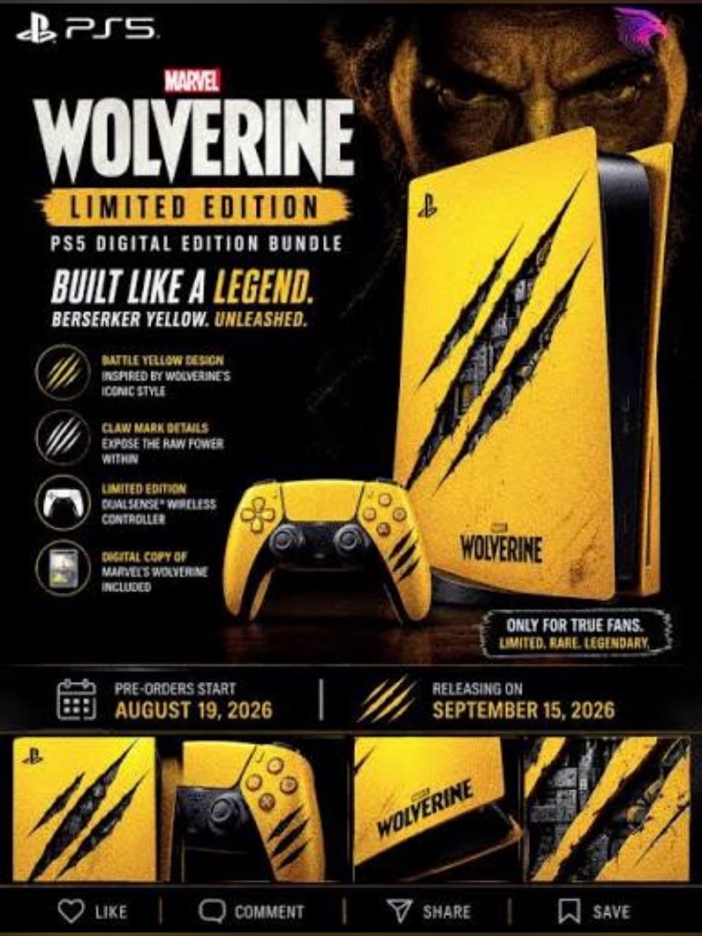 Marvel Wolverine Limited Edition Bundle Sony PlayStation 5 - 825GB 4K